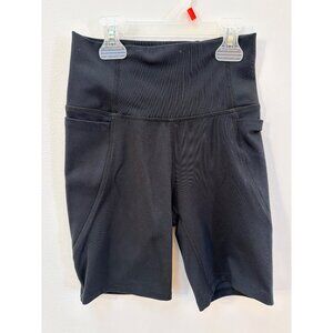 Freefly Womens Black High-Waisted Pocketed Biker Shorts XS